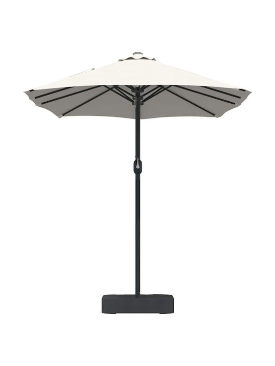 Umbrella Floor Aluminum Beige with Steering Wheel 3.85x2.09m