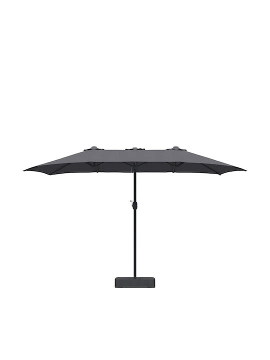 Aluminium-Garten- und Terrassen-Sonnenschirm Grau 3,85x2,09xH2,44m