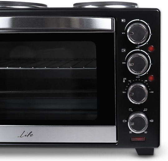 Life Kouzinaki 382 Ηλεκτρικό Φουρνάκι 38lt με 2 Εστίες και Αέρα