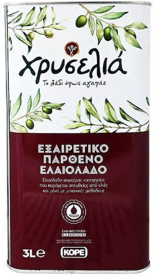 Kore SA Εξαιρετικό Παρθένο Ελαιόλαδο Χρυσελιά 3lt σε Μεταλλικό Δοχείο