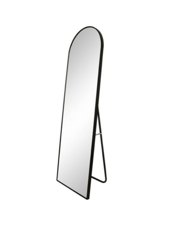 Gewölbter Boden- oder Standspiegel mit Schwarzem Aluminiumrahmen 148x45cm