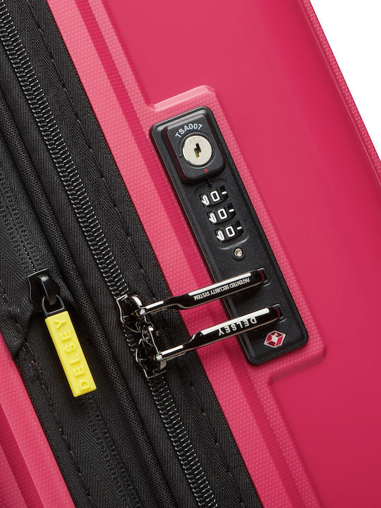 Delsey Lutece SE Large Hard Suitcase Magenta with 4 Wheels Height 79cm