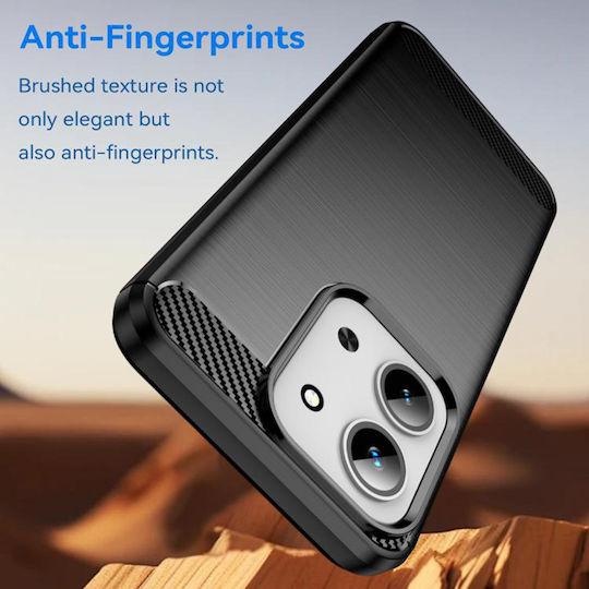 Techsuit Carbon Rückseite Umschlag Silikon / Kunststoff Schwarz Xiaomi Redmi 15C 5G / Poco C85