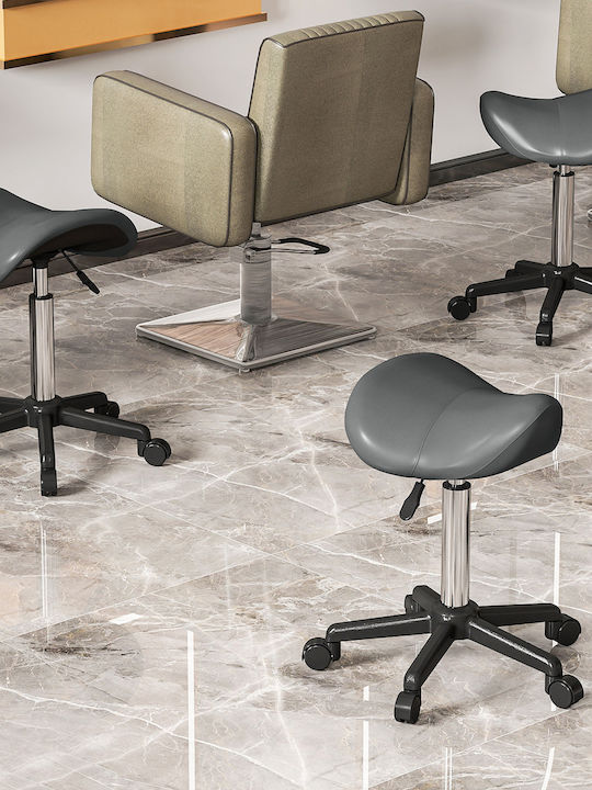 Office Desk Stool with Backrest Gray 48x47x45cm