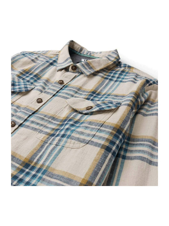 Cu mânecă lungă Flanel Cămașă Carou Beige