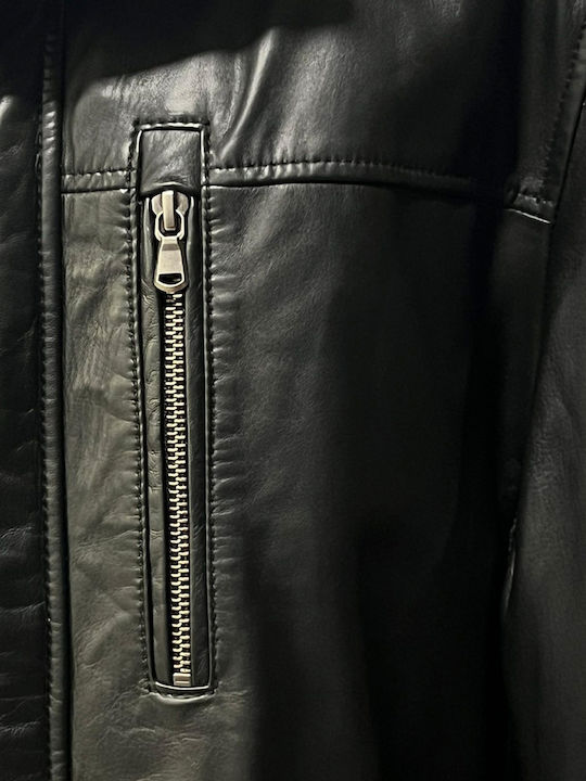 Leather Winter Jacket Black