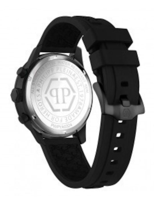 Philipp Plein Pleinmeter Superlative Chrono Ρολόι Μπαταρίας με Καουτσούκ Λουράκι Philipp Plein Pleinmeter Superlative Chrono Ρολόι Μπαταρίας με Καουτσούκ Λουράκι