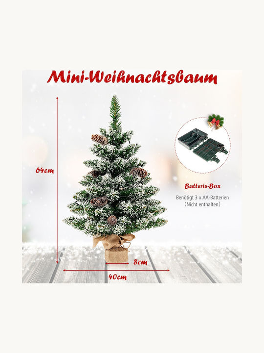 Weihnachtsbaum Beschneit 64cm mit LED-Beleuchtung