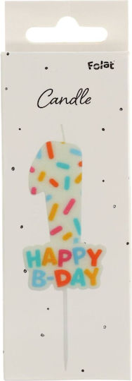Κεράκι Γενεθλίων Cozy Sprinkles Αριθμός 1 Πολύχρωμο Κερί 7cm Παιδικά Πάρτι