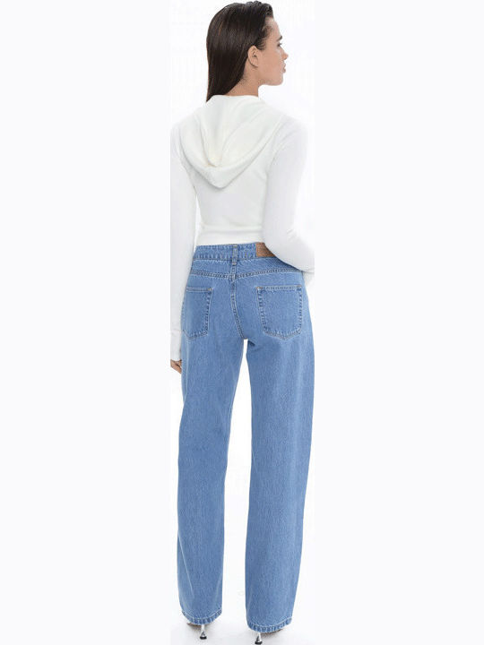 Γυναικείο Jean Παντελόνι σε Ίσια Γραμμή Mid Blue