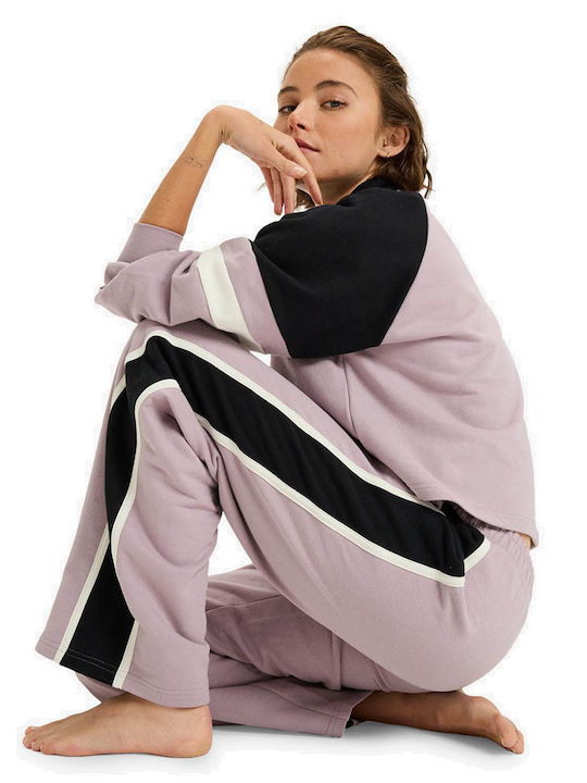 Women's Fabric Trousers with Elastic Straight Line Pink