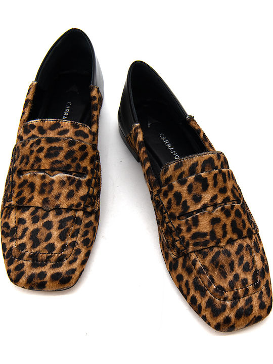 Leder Damen Mokassins in Braun Farbe