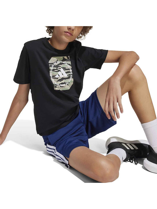 Kinder-T-Shirt Schwarz Camo Box