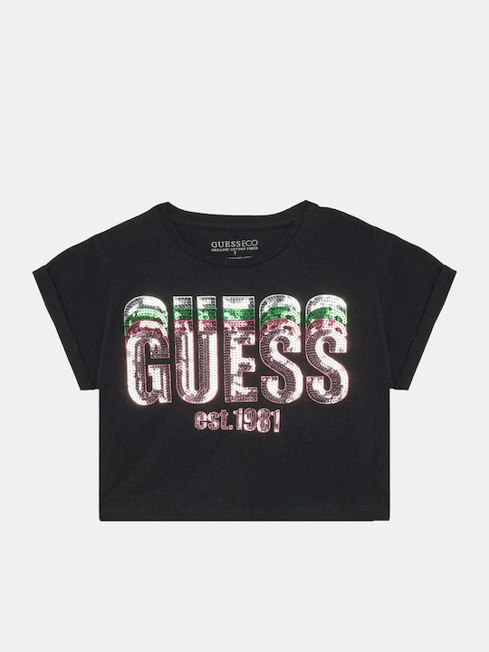 Kids' Crop Top Short Sleeve Black