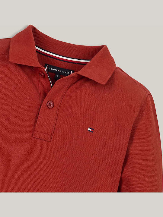 Kids' Polo Long Sleeve Red Essential