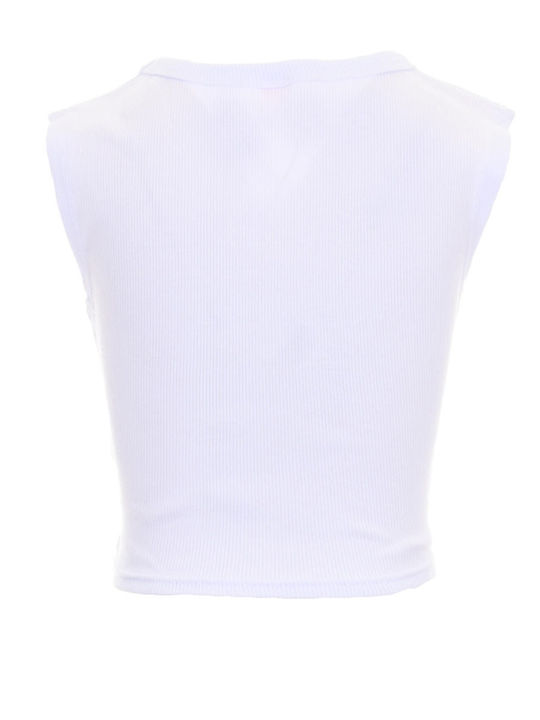 Παιδικό Crop Top Αμάνικο Λευκό