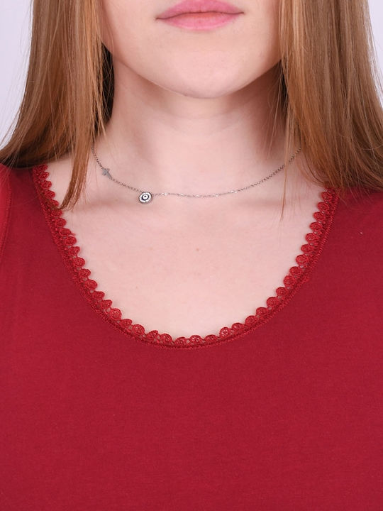Women's Sleeveless T-Shirt Burgundy
