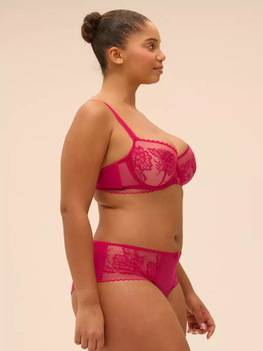 Women's Slip Seamless with Lace Magenta