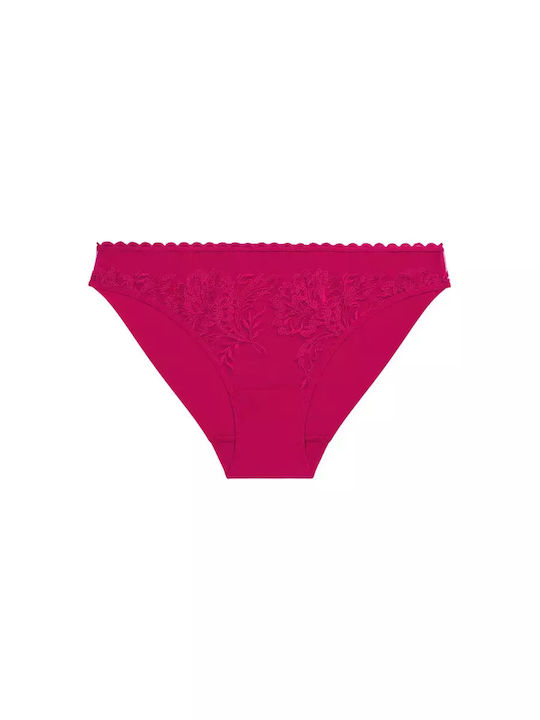 Γυναικείο Slip χωρίς Ραφές με Δαντέλα Magenta