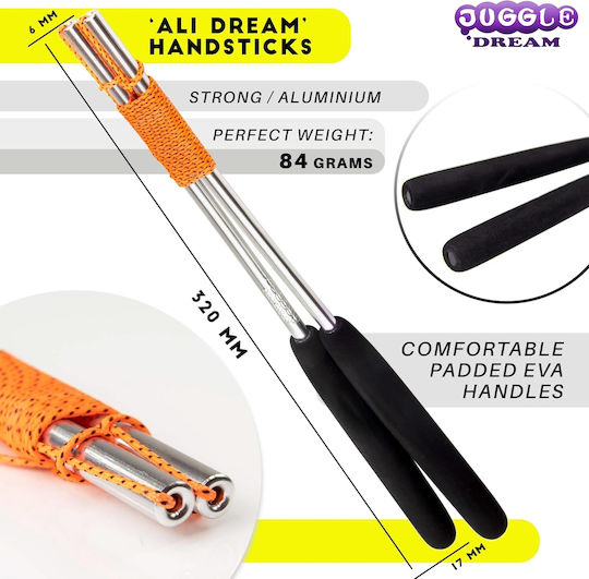 Juggle Dream Diabolo Jester Diabolo & 'Pro Sticks' Multicolored / Silver (Various Designs/Assortment of Designs) 1pc