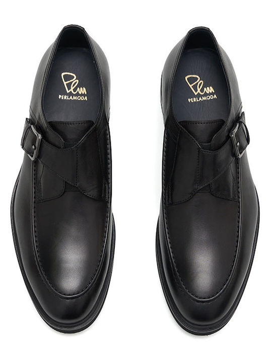 Men's Leather Monk Shoes Black