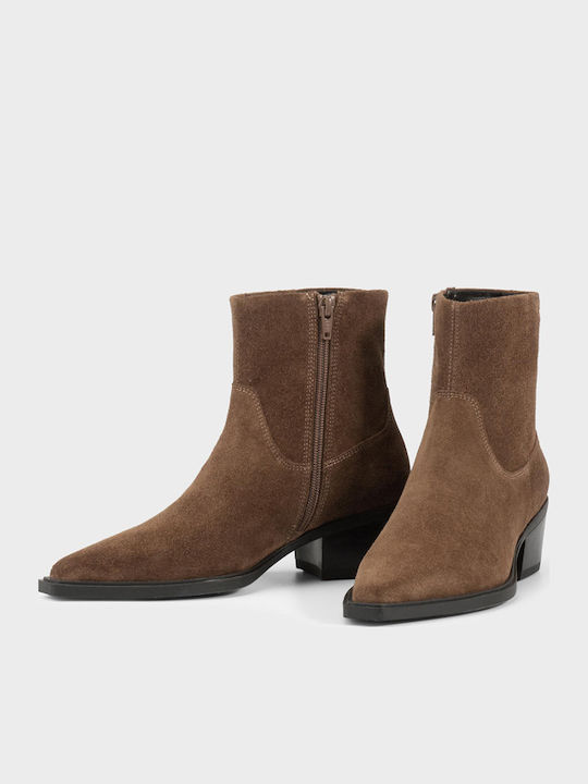 Kelsey Suede Γυναικεία Μποτάκια Καφέ