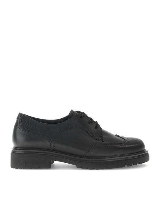 Leder Damen Oxfords in Schwarz Farbe