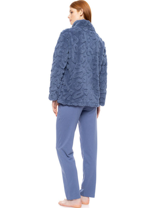 Pink Label Winter Women's Robe Cosmos Blue