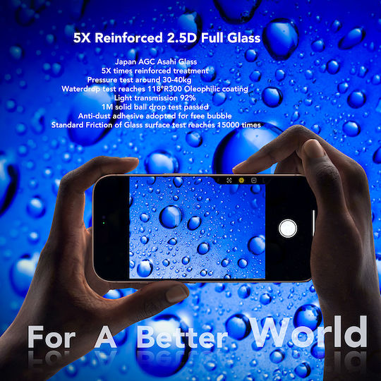 ANANK 2.5D Vollflächig gehärtetes Glas Schwarz (iPhone 17 / 17 Pro / 16 Pro)