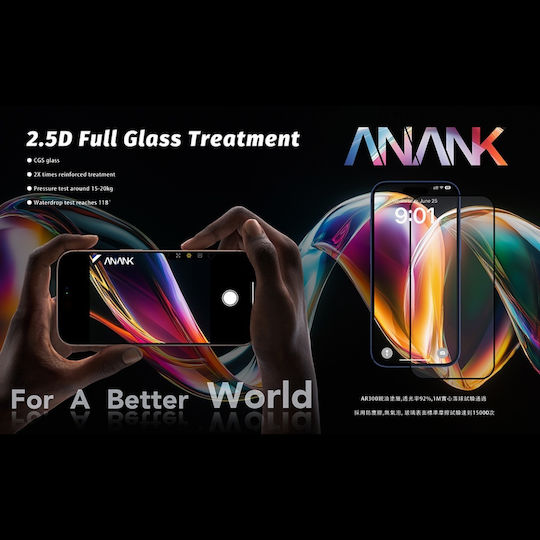 ANANK 2.5D Tempered Glass Μαύρο (iPhone Air)