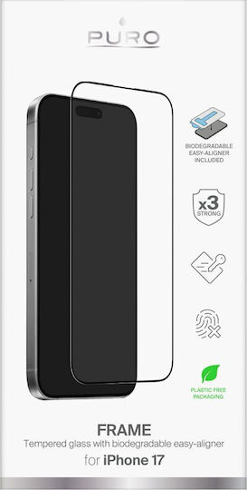 Puro Tempered Glass Μαύρο (iPhone 17 / 17 Pro / 16 Pro)