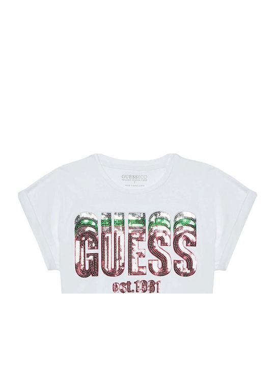 Kids' Crop Top Short Sleeve White