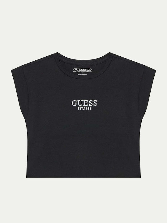 Παιδικό Crop Top Κοντομάνικο Black