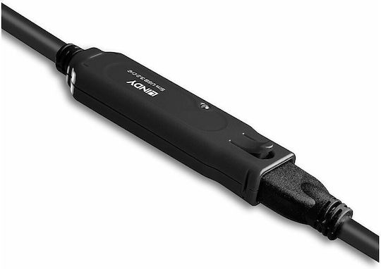 Lindy USB 2.0 Cable USB-C male - USB-A female PD Μαύρο 5m 43405