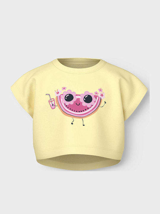 Παιδικό Crop Top Κοντομάνικο Watermelon Yellow