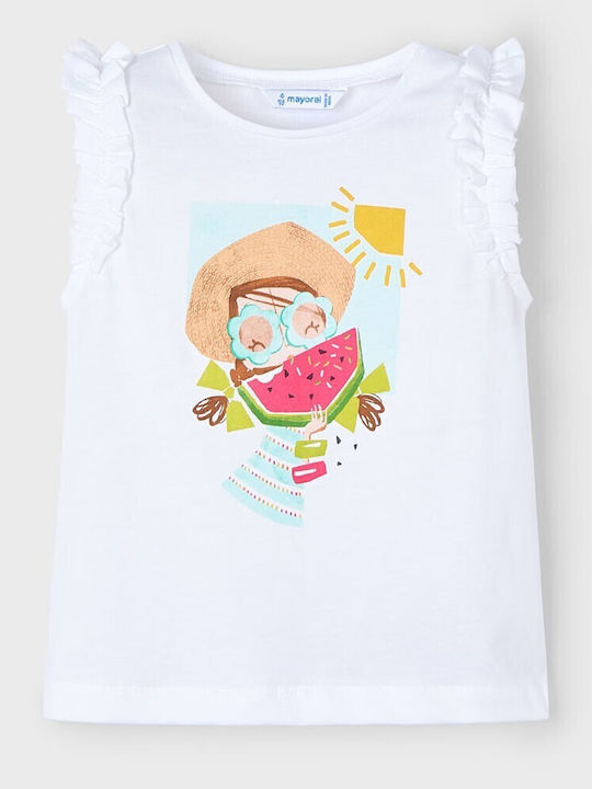 Bluză pentru copii Fără mâneci Alb-apă Summer Girl