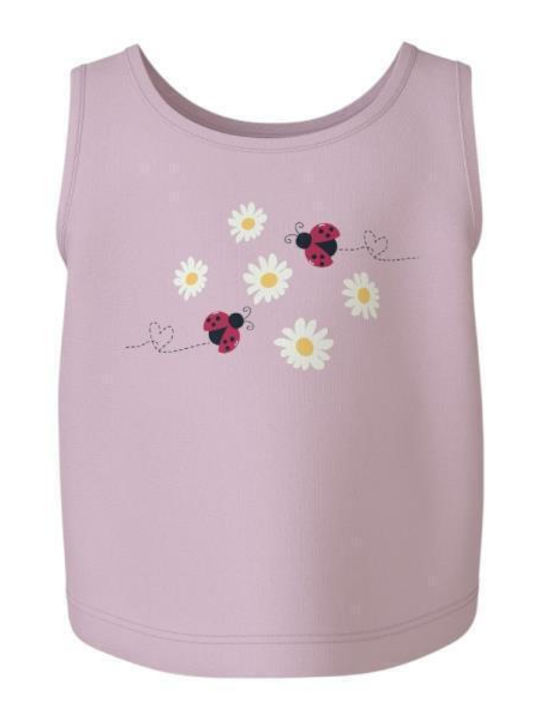 Kids' Shirt Sleeveless Pink Jersey Flowers