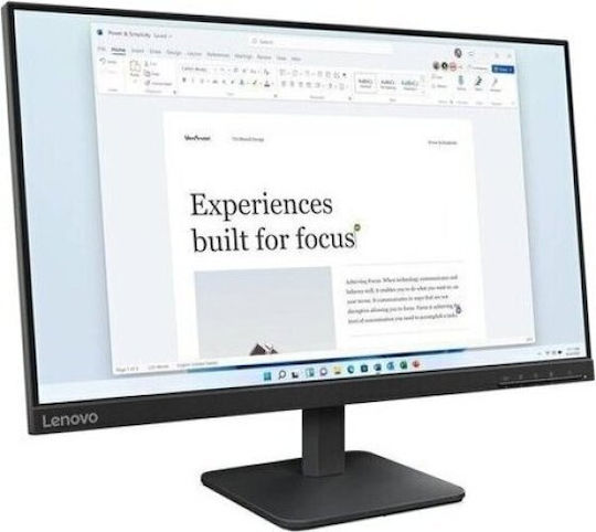 Lenovo L24-4e IPS Monitor 23.8" FHD 1920x1080 with Response Time 4ms GTG
