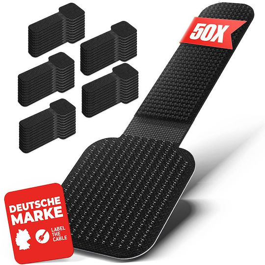 Label Cable Pro Wall Velcro Cable Holder Set 50 Black