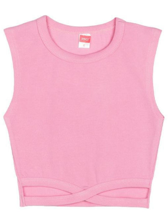 Kids' Crop Top Sleeveless Pink
