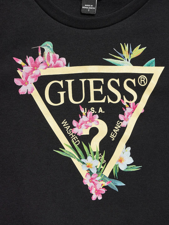 Kinder-Shirtkleid Ärmellos Ärmellos Schwarz