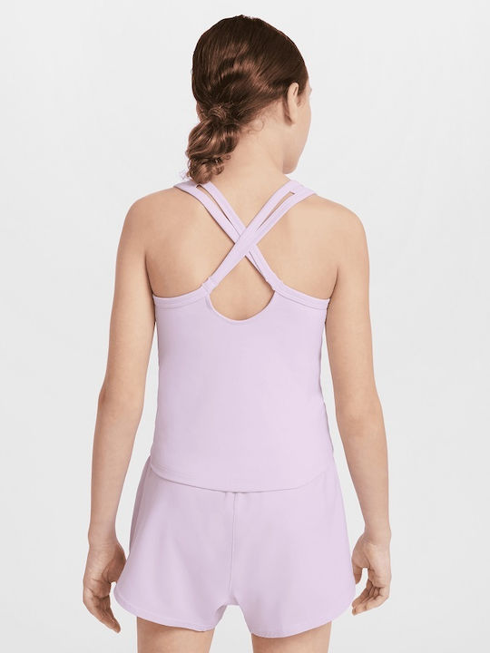 Kinder-Crop-Top Dri-Fit Ärmellos Flieder