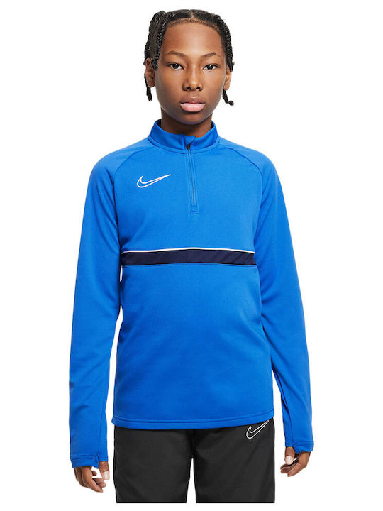 Kinderhemd Dri-Fit Langarm Blau Academy