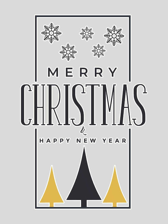 Weihnachtsaufkleber Merry Christmas Happy New Year Gold 40x60
