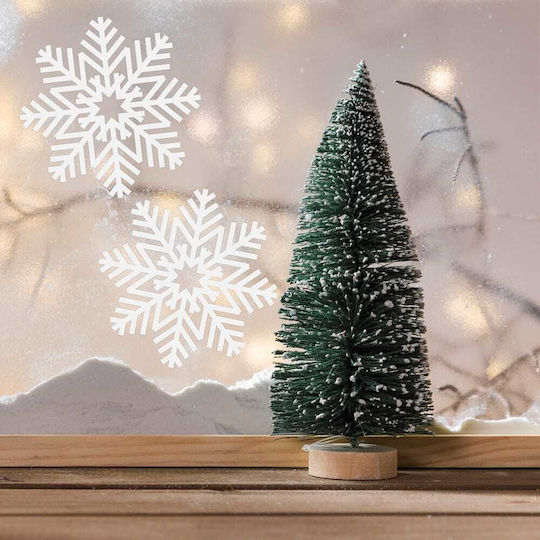Weihnachtsaufkleber Schneeflocke 18x18 9 Stück Gelb