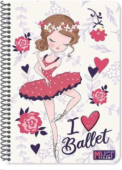 Must Team Spiral Notebooks Ruled A4 30 Sheets 8pcs (Μiscellaneous colours)