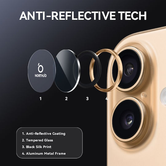Northjo Camera Protection Tempered Glass Gold for the Apple iPhone 17