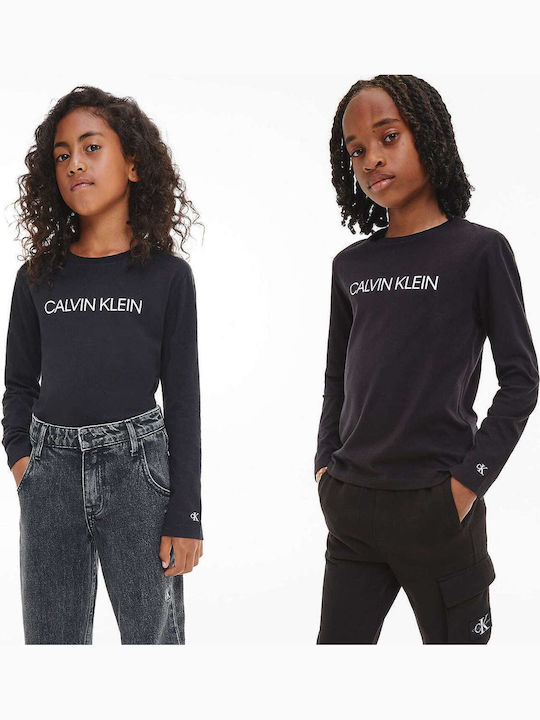 Kids' Shirt Long Sleeve Black Institutional