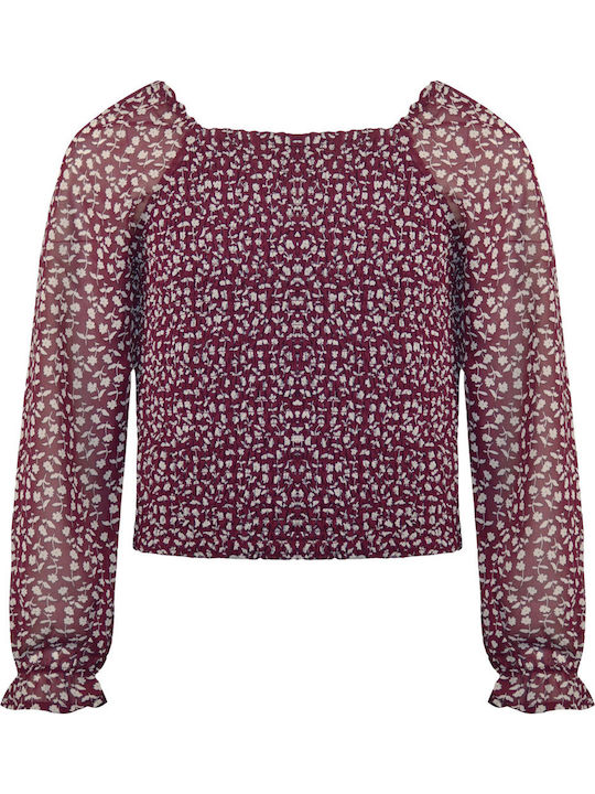 Kids' Shirt Long Sleeve Bordeaux