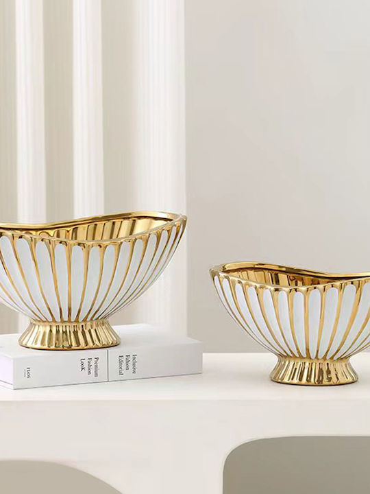 Keskor Decorative Bowl White 33x21x16cm